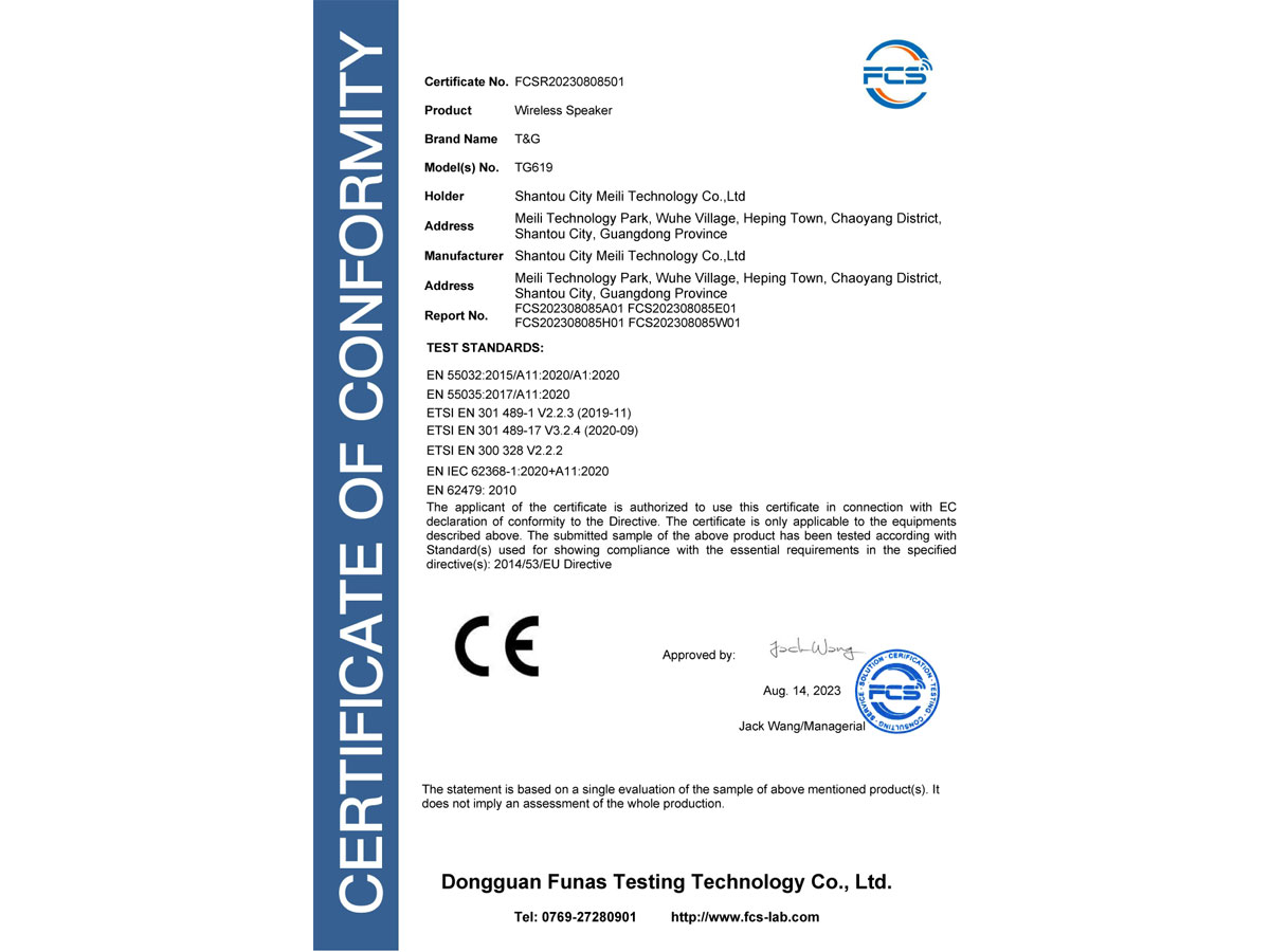 CE RED Certificate